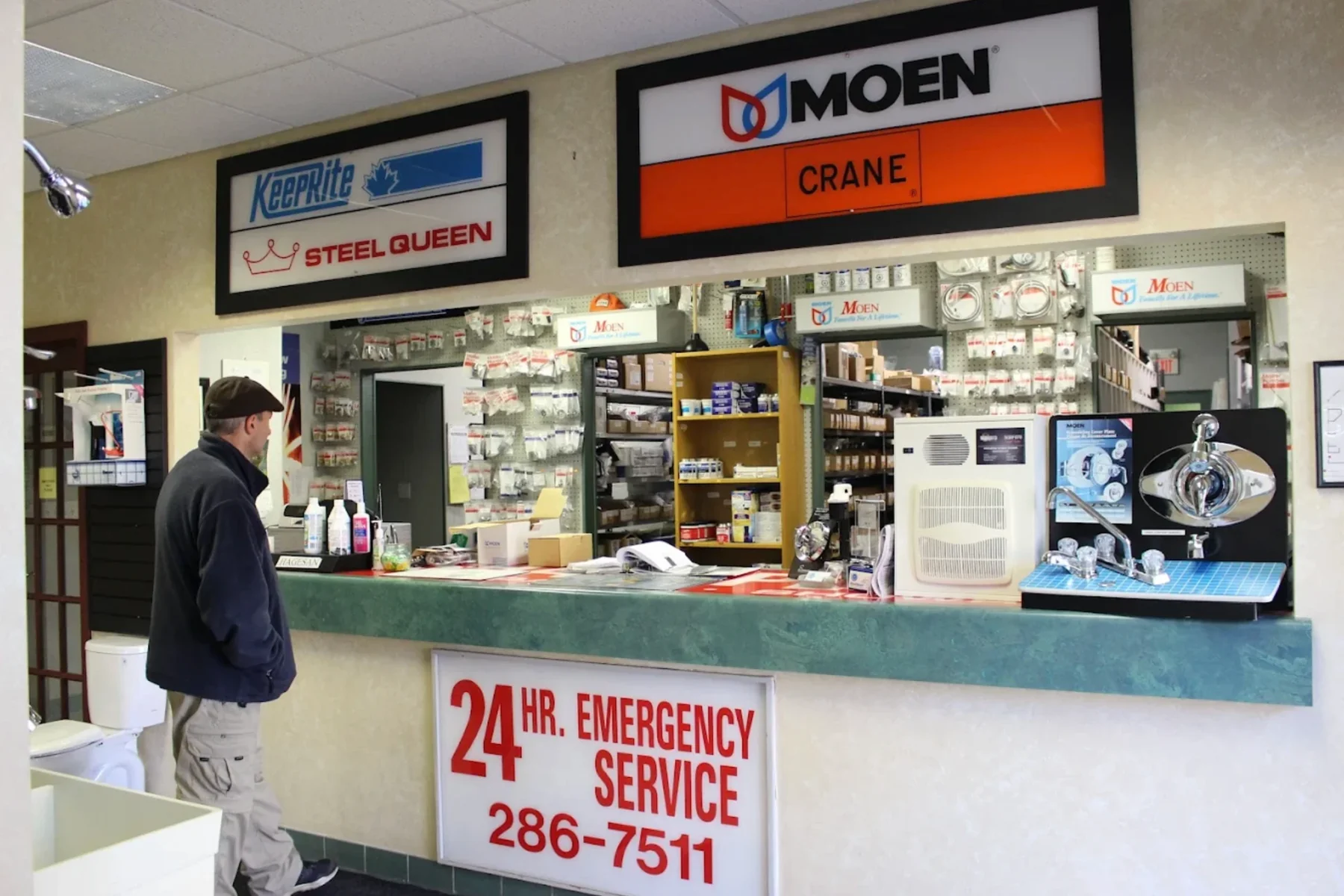 Bradshaw Plumbing parts and equipment counter